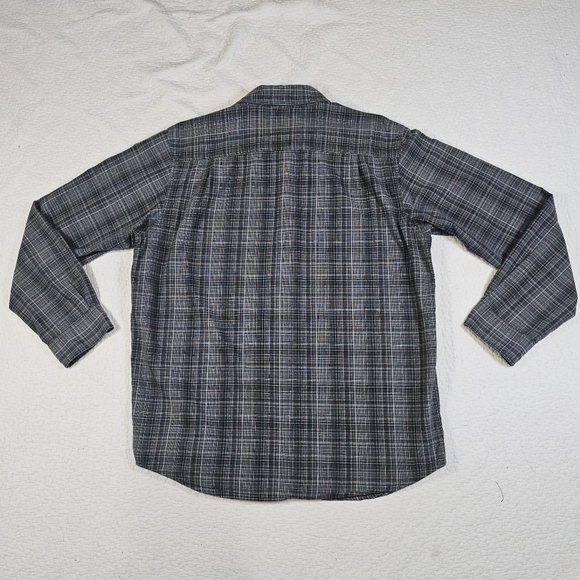 Carhartt Relaxed Fit Gray Plaid Long Sleeve Button Down Shirt - Picture 4 of 11